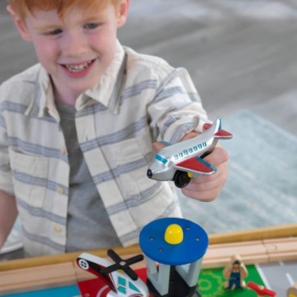 KidKraft Waterfall Mountain Wooden Train Set & Table with 120 Pieces, - Picture 5 of 7